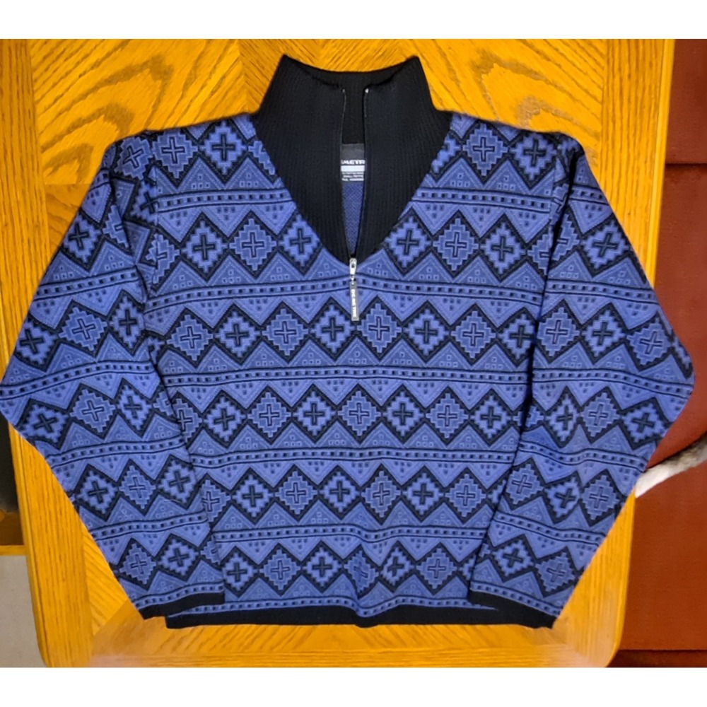 Womans Demetre Ski Sweater‎ Small Petite Small Purple/Blue/Black Geometric Print